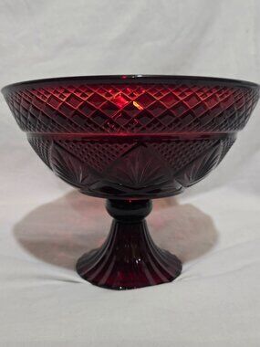 Cristal d'Arques - Durand - Antique Ruby - Ruby Red Pedestal Compote Bowl